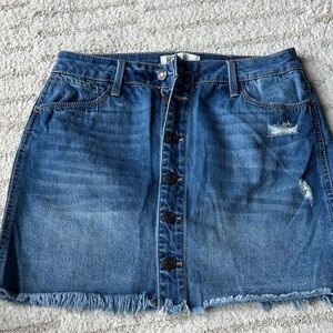 Mudd Blue Denim Mini Skirt with Button Detail